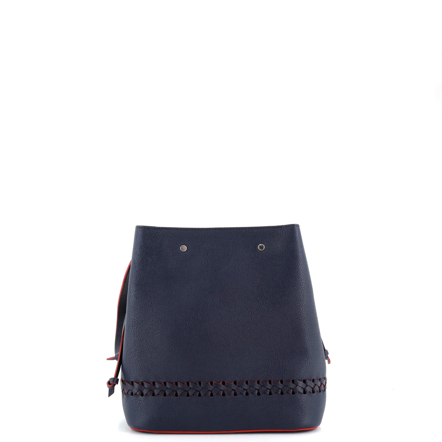 Designer Lockme Bucket Bag Braided Leather