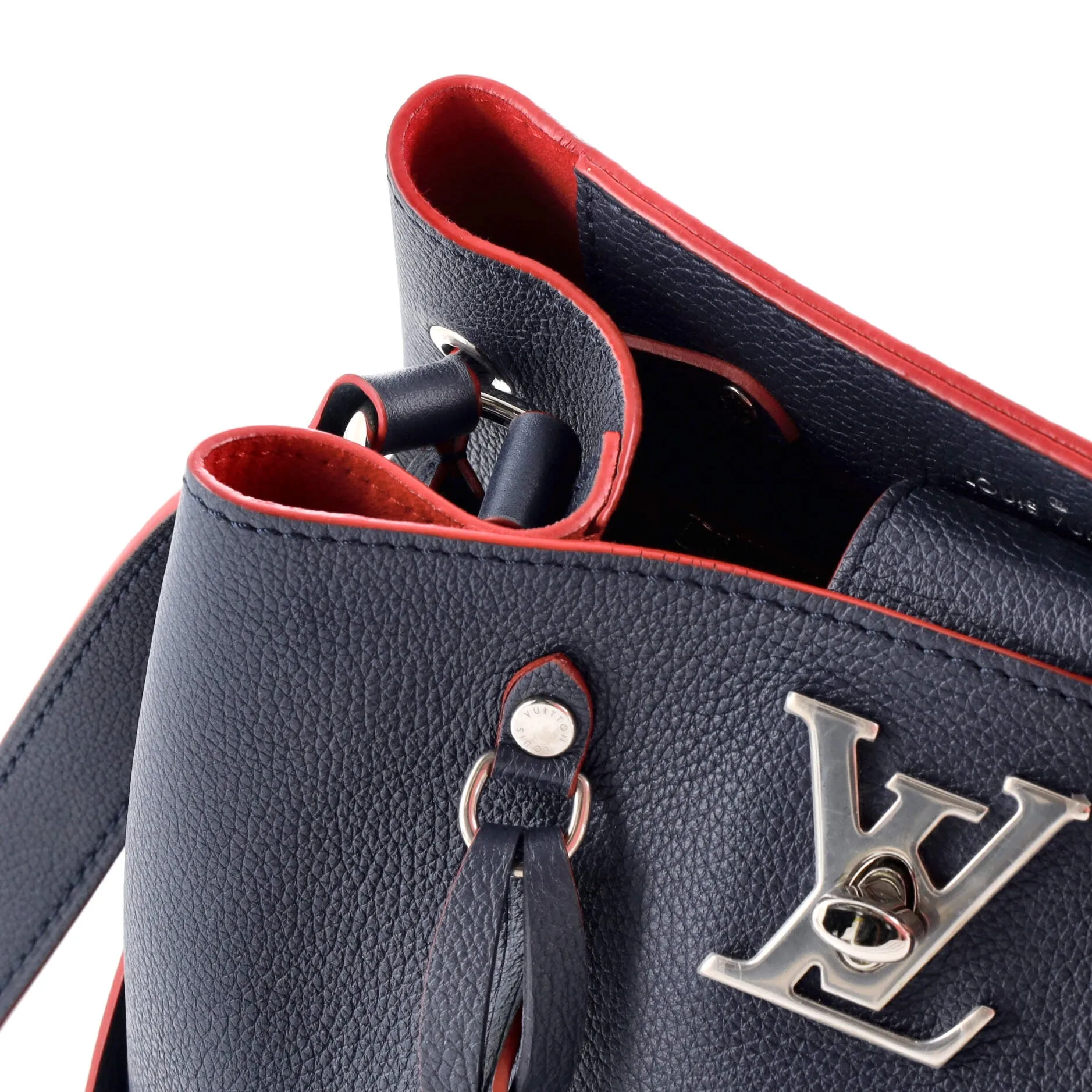 Designer Lockme Bucket Bag Braided Leather