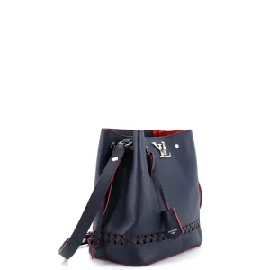 Designer Lockme Bucket Bag Braided Leather