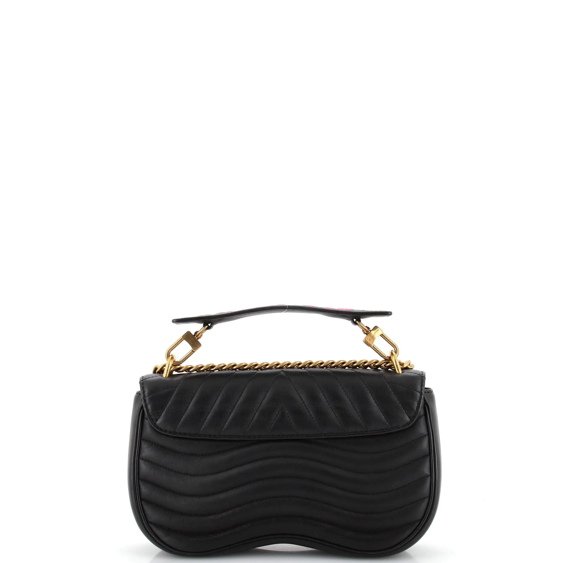 Designer New Wave Chain Bag Limited Edition Patches Quilted Leather MM