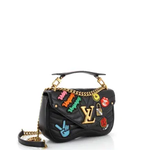 Designer New Wave Chain Bag Limited Edition Patches Quilted Leather MM