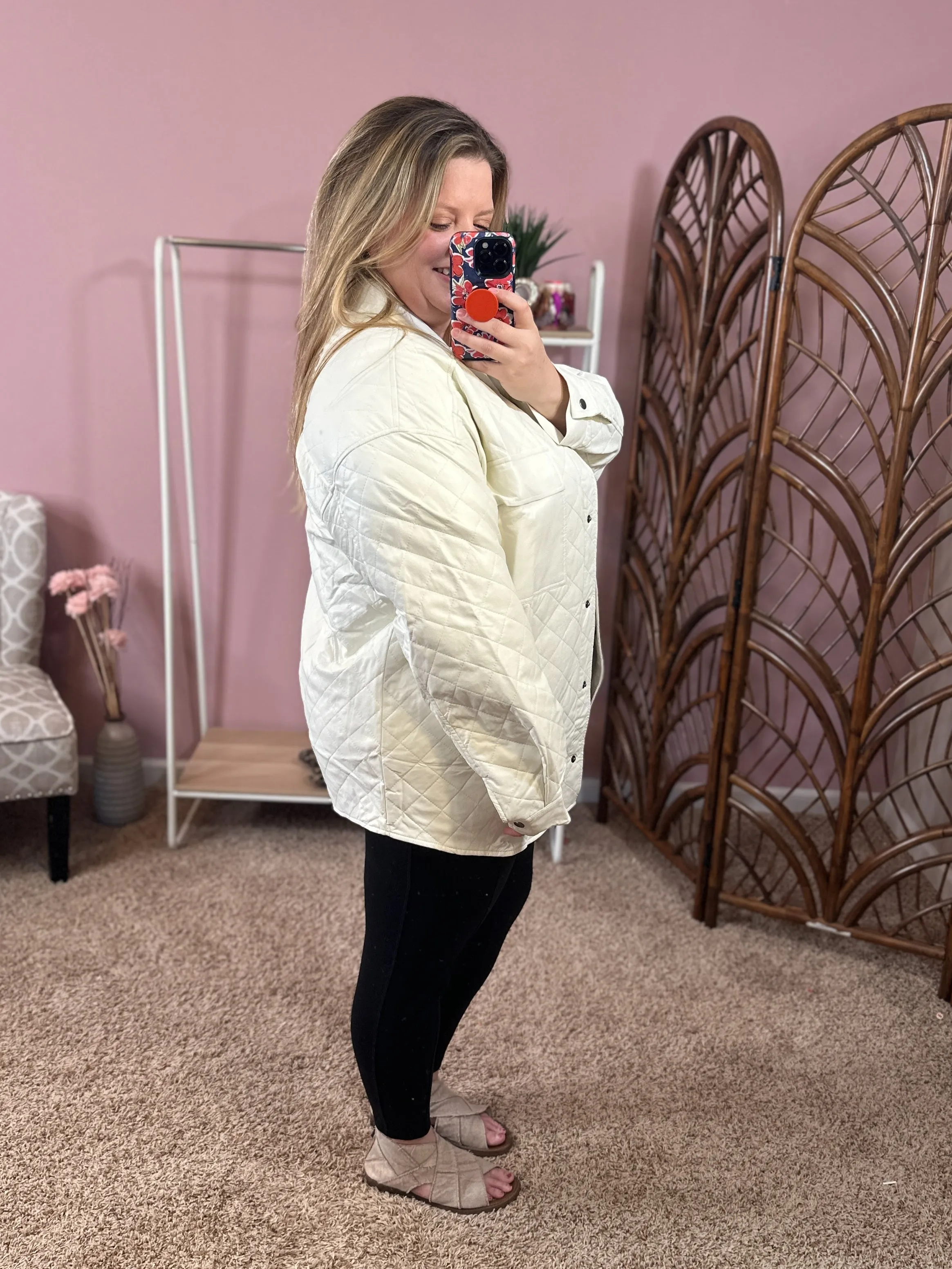 Diamond Darling Quilted Jacket - Cream