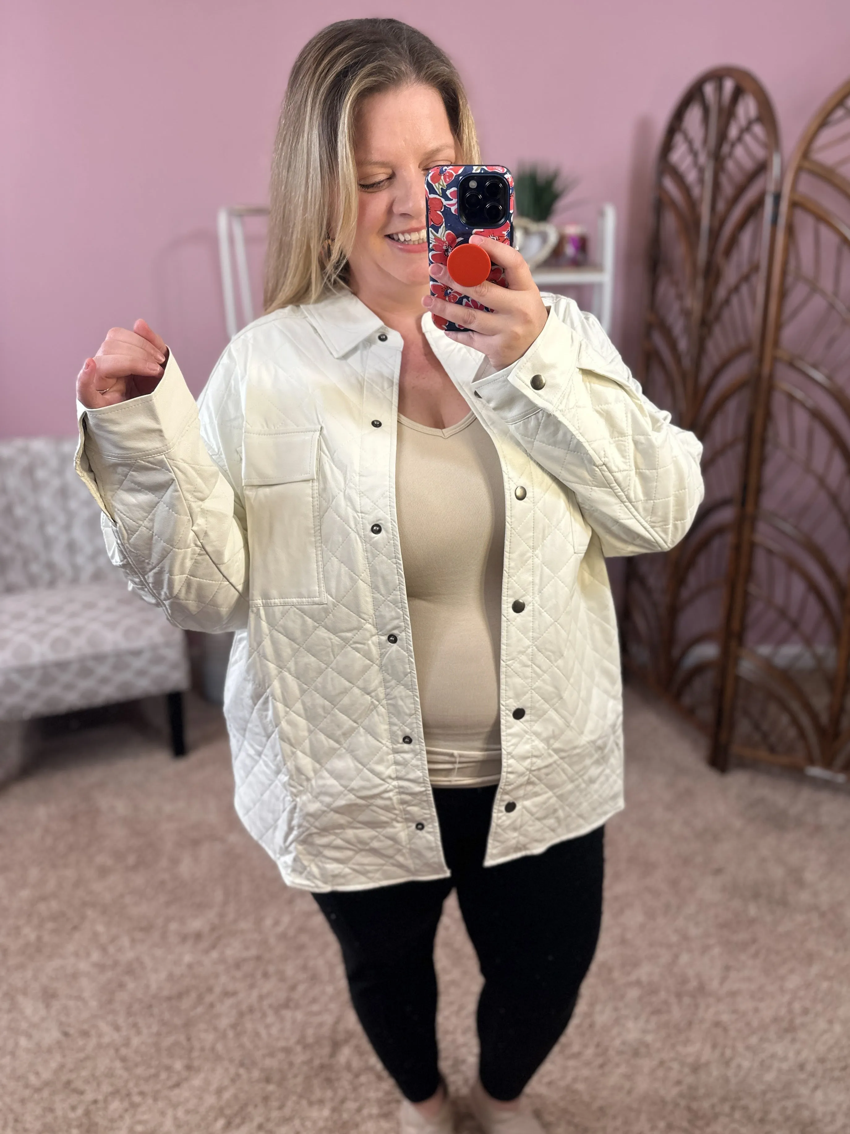 Diamond Darling Quilted Jacket - Cream