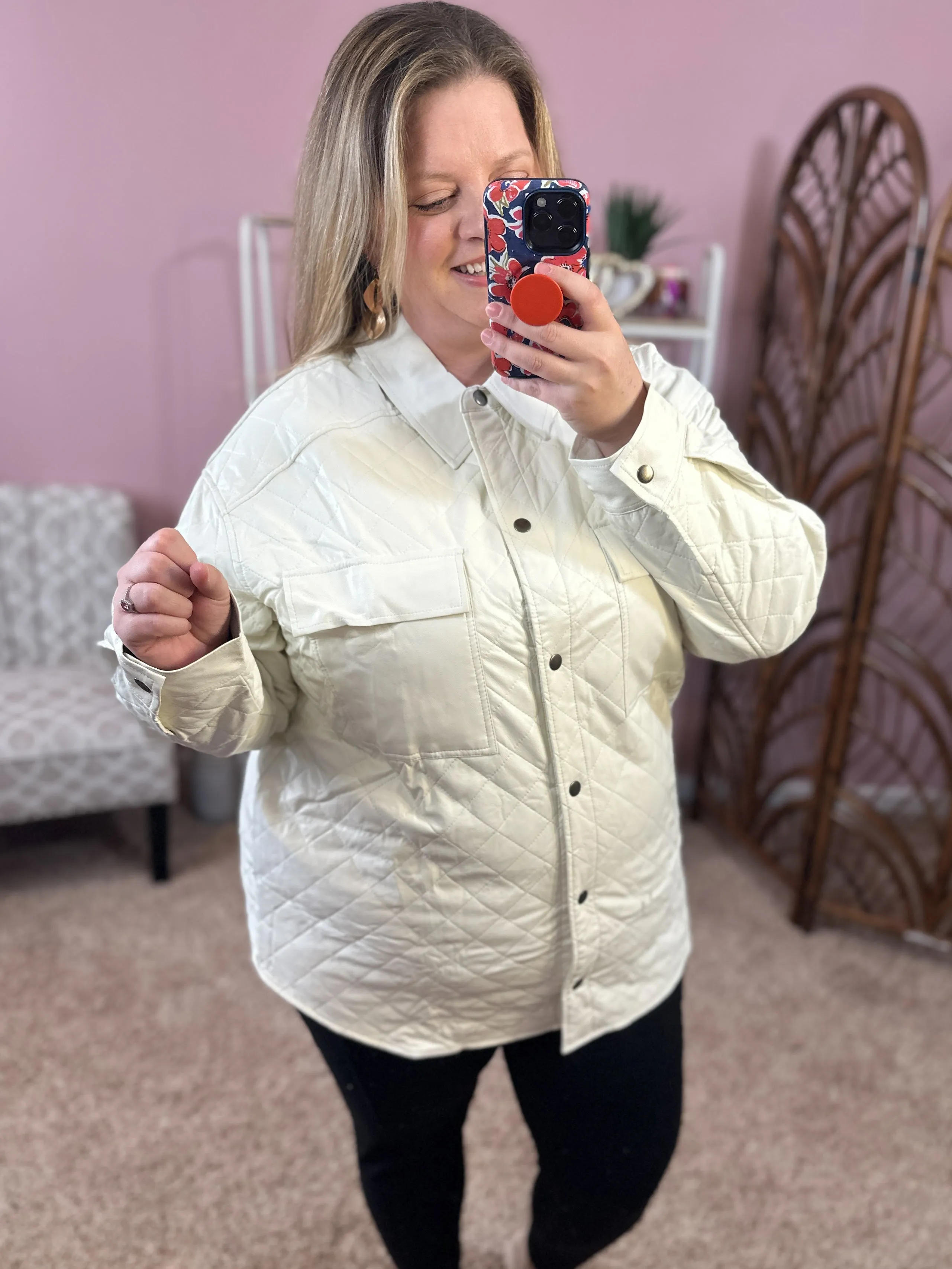 Diamond Darling Quilted Jacket - Cream