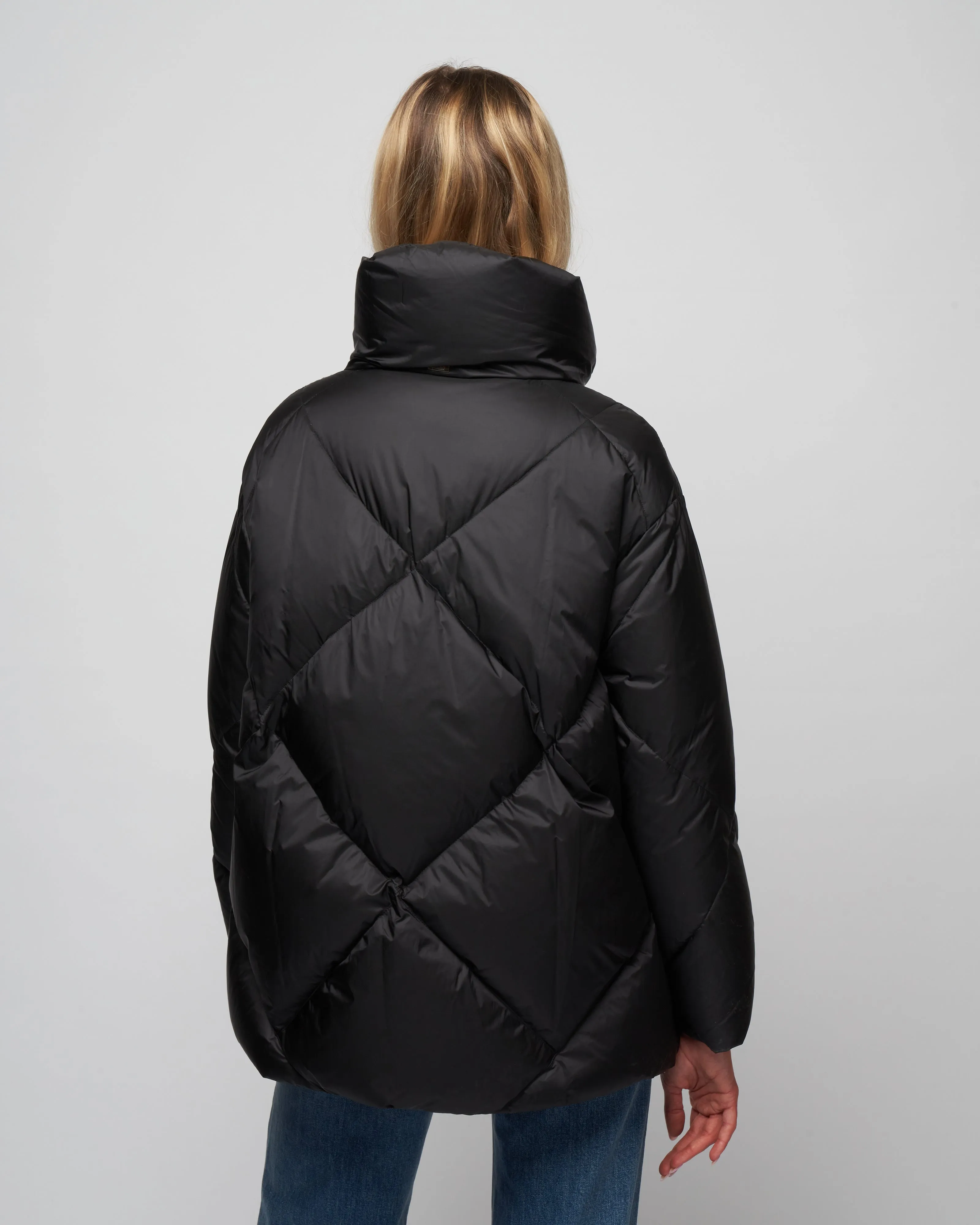 diamond quilt midi jacket