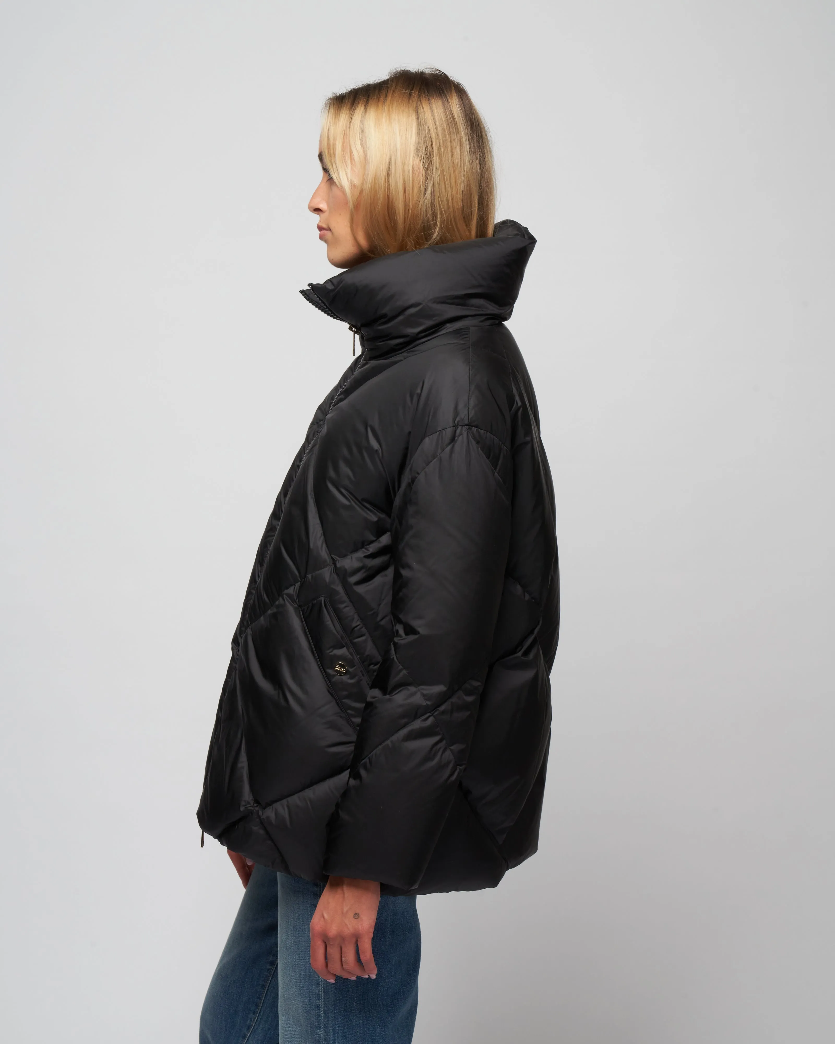 diamond quilt midi jacket