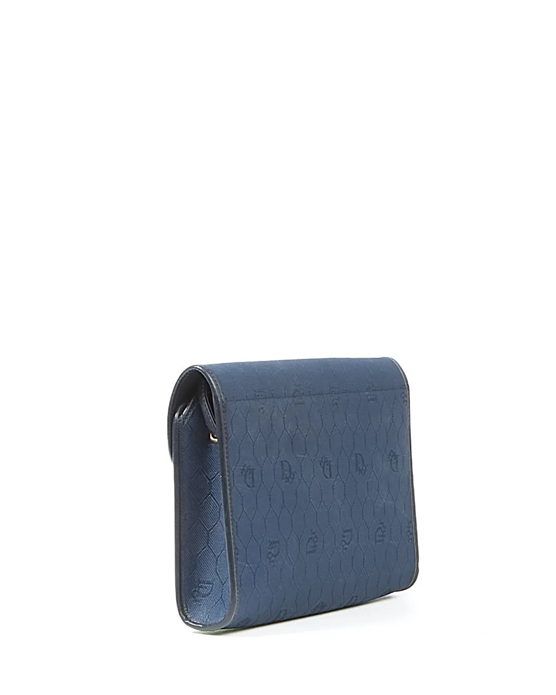 Dior Navy Vintage Canvas Honeycomb Crossbody Bag