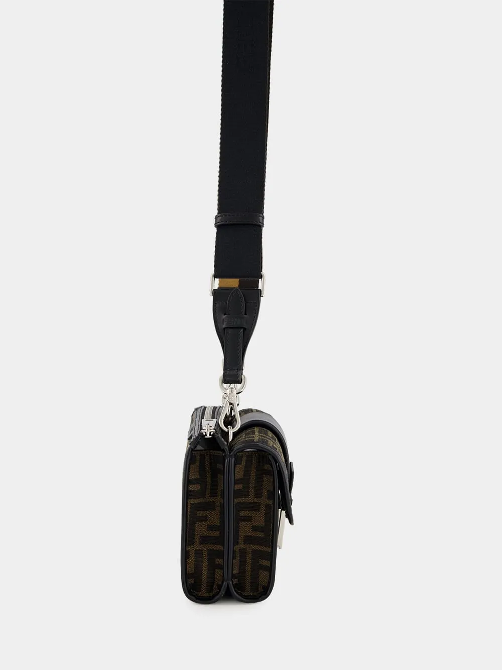 Double Baguette Brown FF Jacquard Bag