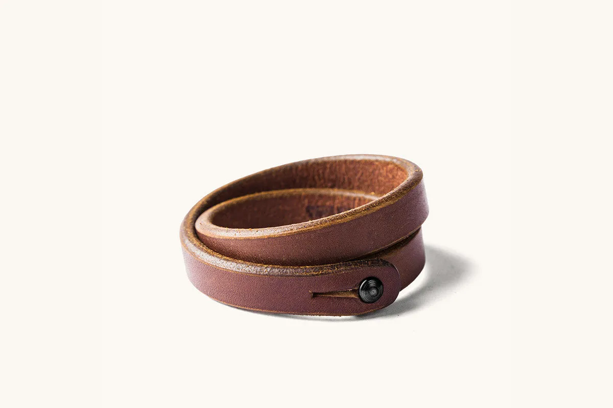Double Wrap Wristband - Cognac