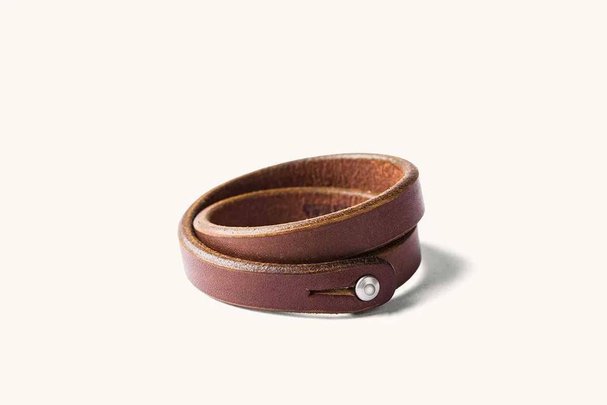 Double Wrap Wristband - Cognac