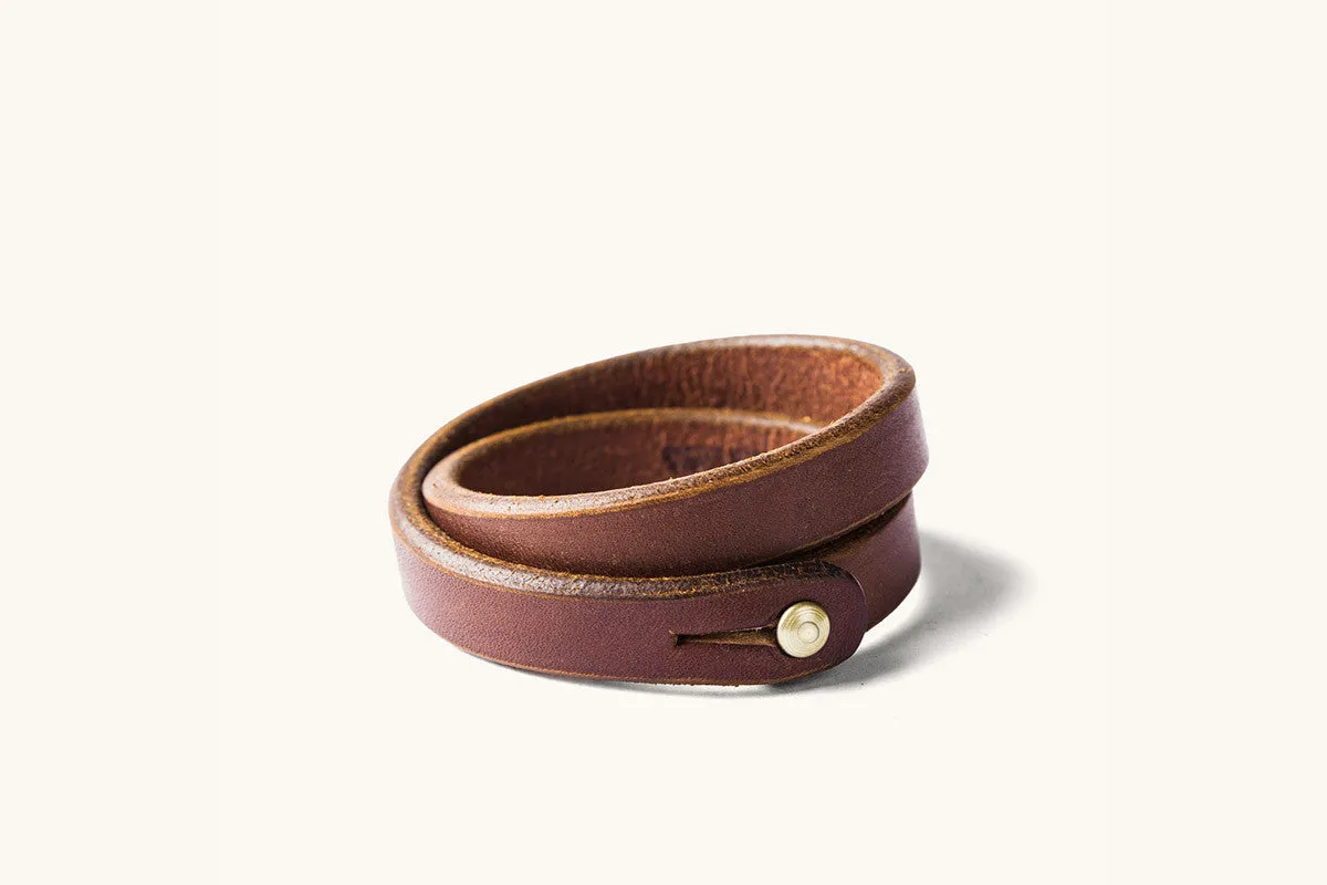 Double Wrap Wristband - Cognac