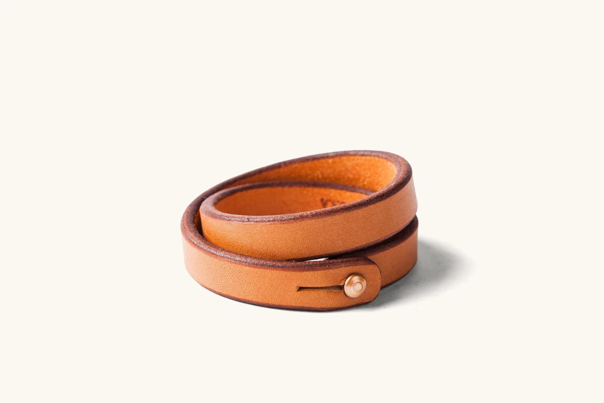 Double Wrap Wristband - Saddle Tan