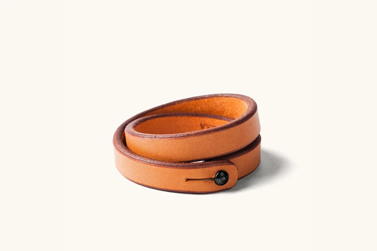 Double Wrap Wristband - Saddle Tan