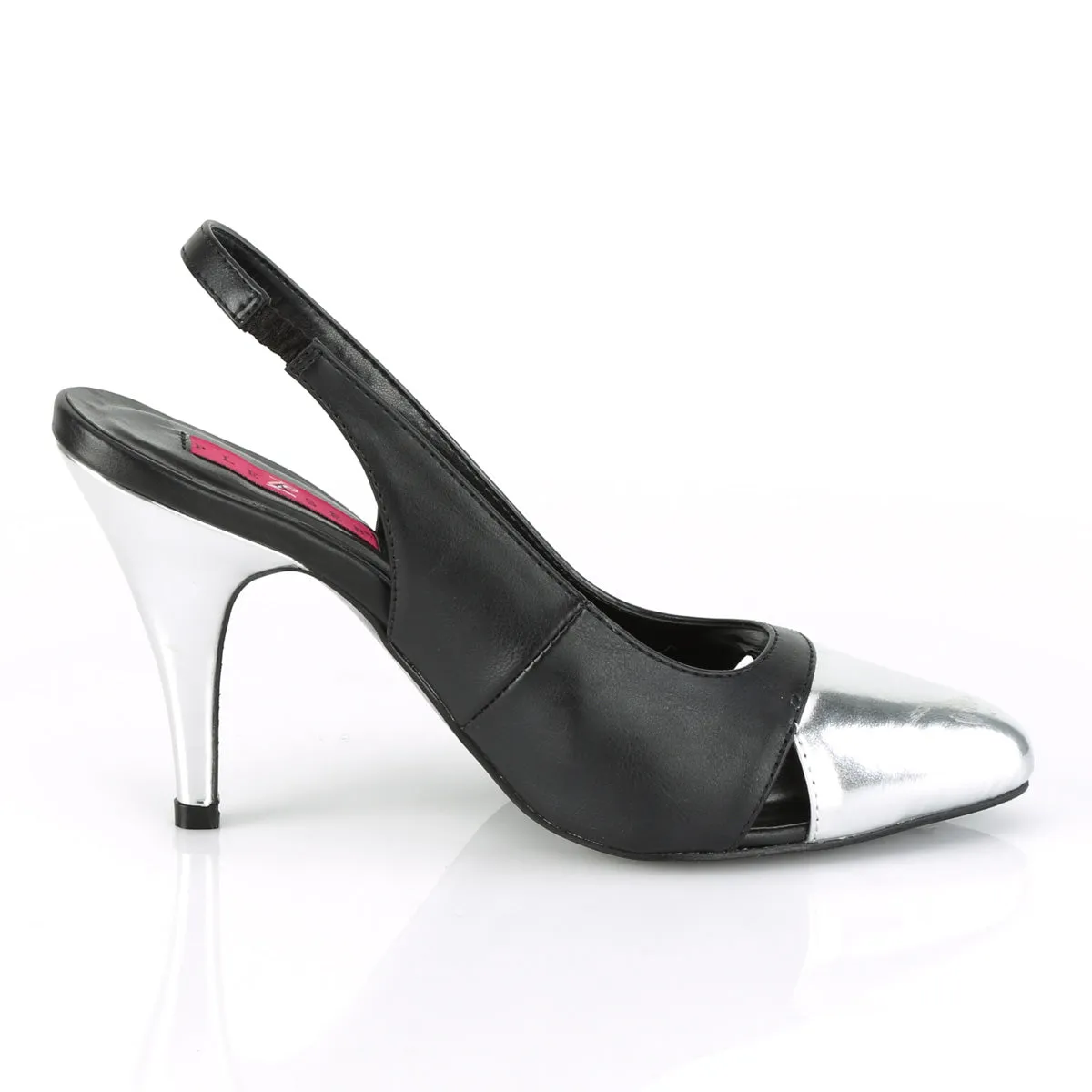 DREAM-405  Black Faux Leather-Silver Metallic Pu