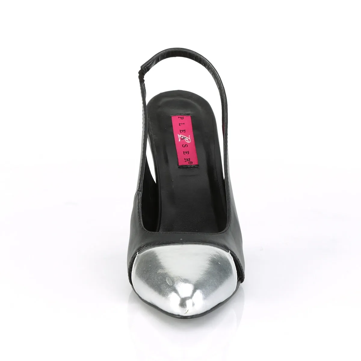 DREAM-405  Black Faux Leather-Silver Metallic Pu