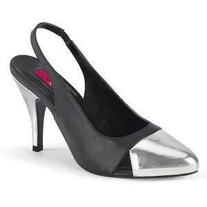 DREAM-405  Black Faux Leather-Silver Metallic Pu