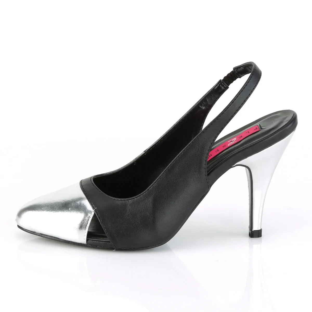 DREAM-405  Black Faux Leather-Silver Metallic Pu