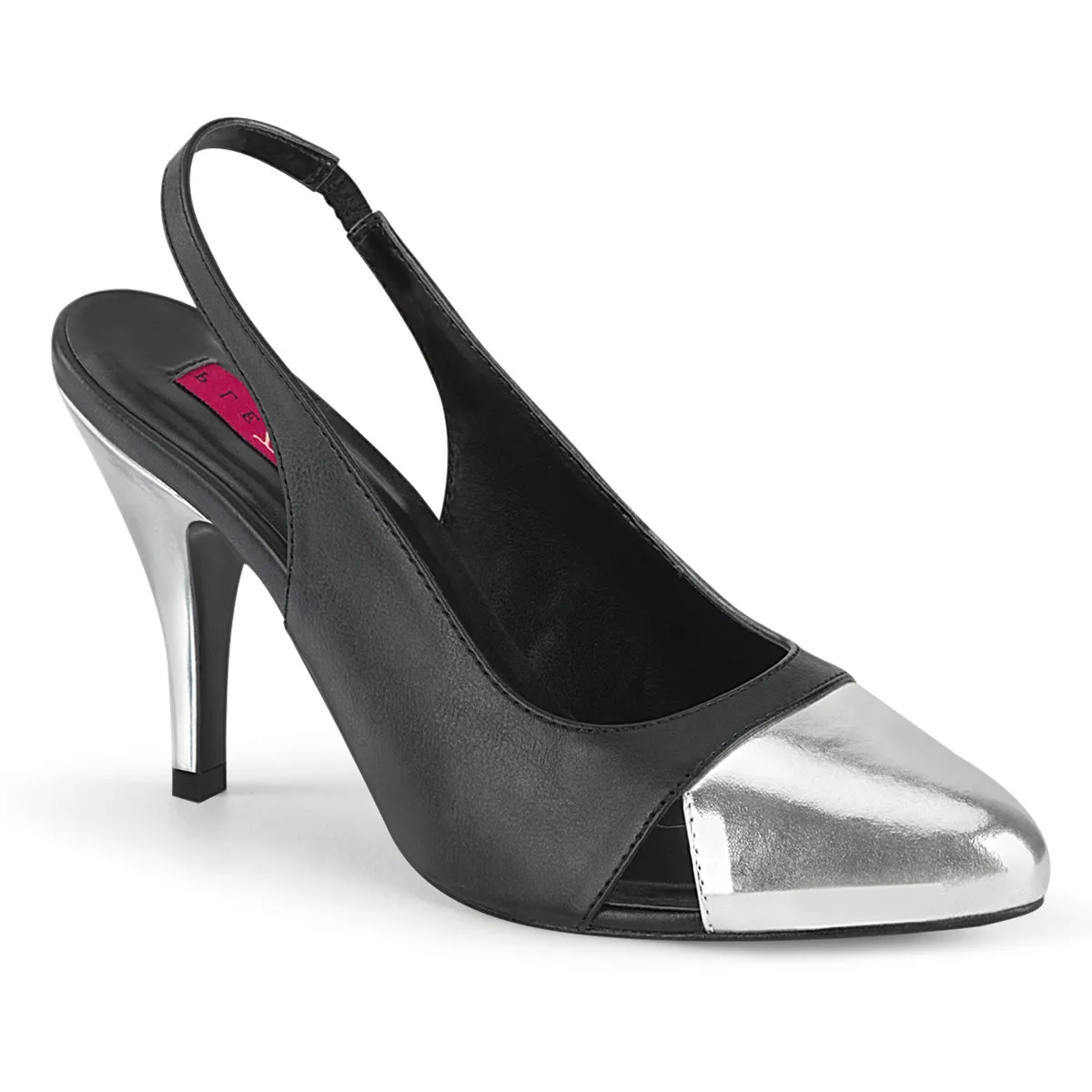 DREAM-405  Black Faux Leather-Silver Metallic Pu