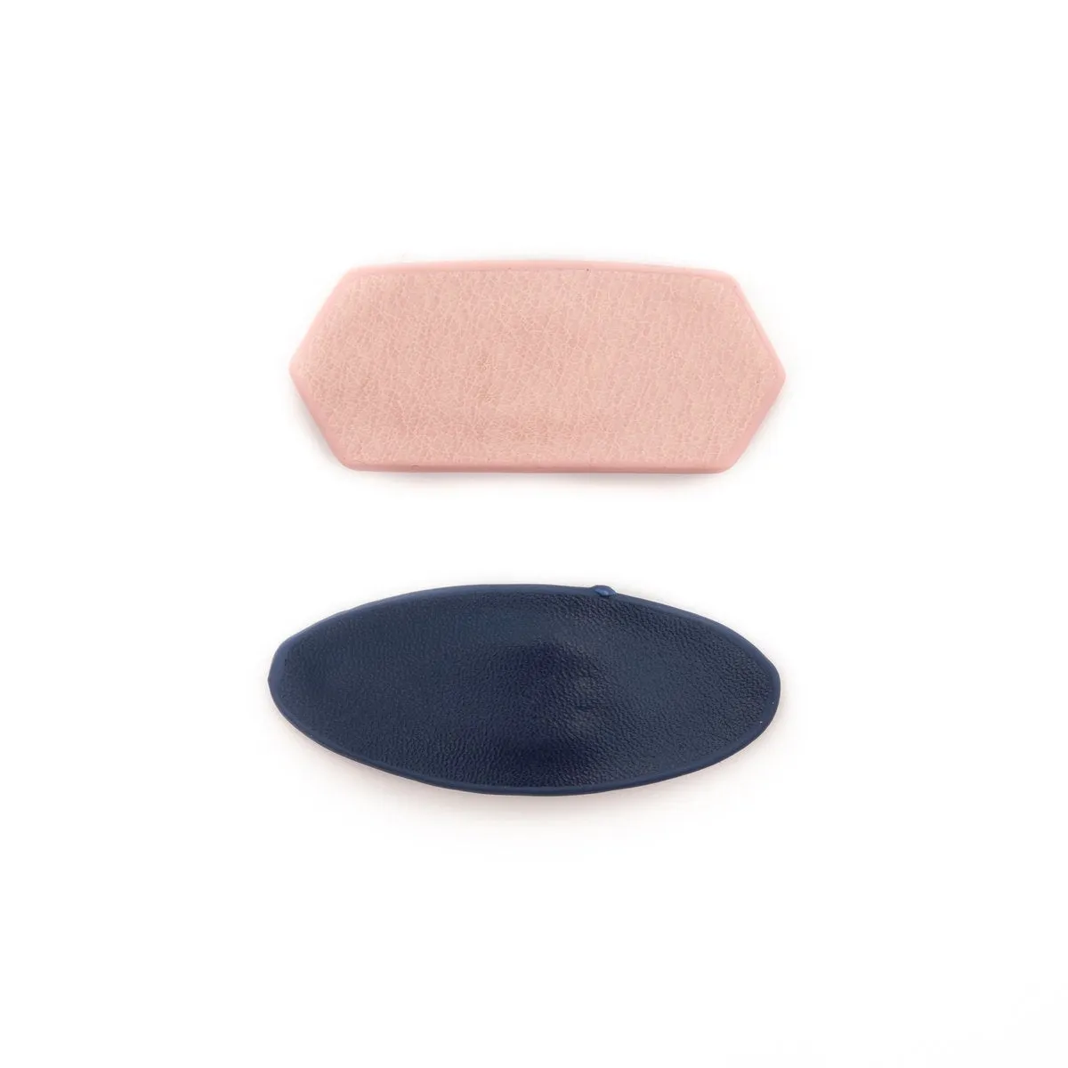 DUO OF FAUX LEATHER HAIR CLIPS