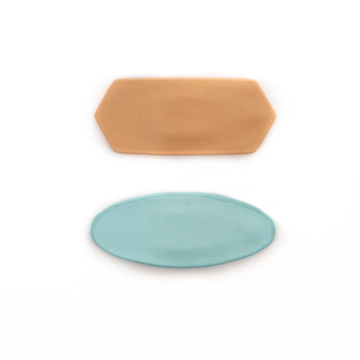 DUO OF FAUX LEATHER HAIR CLIPS
