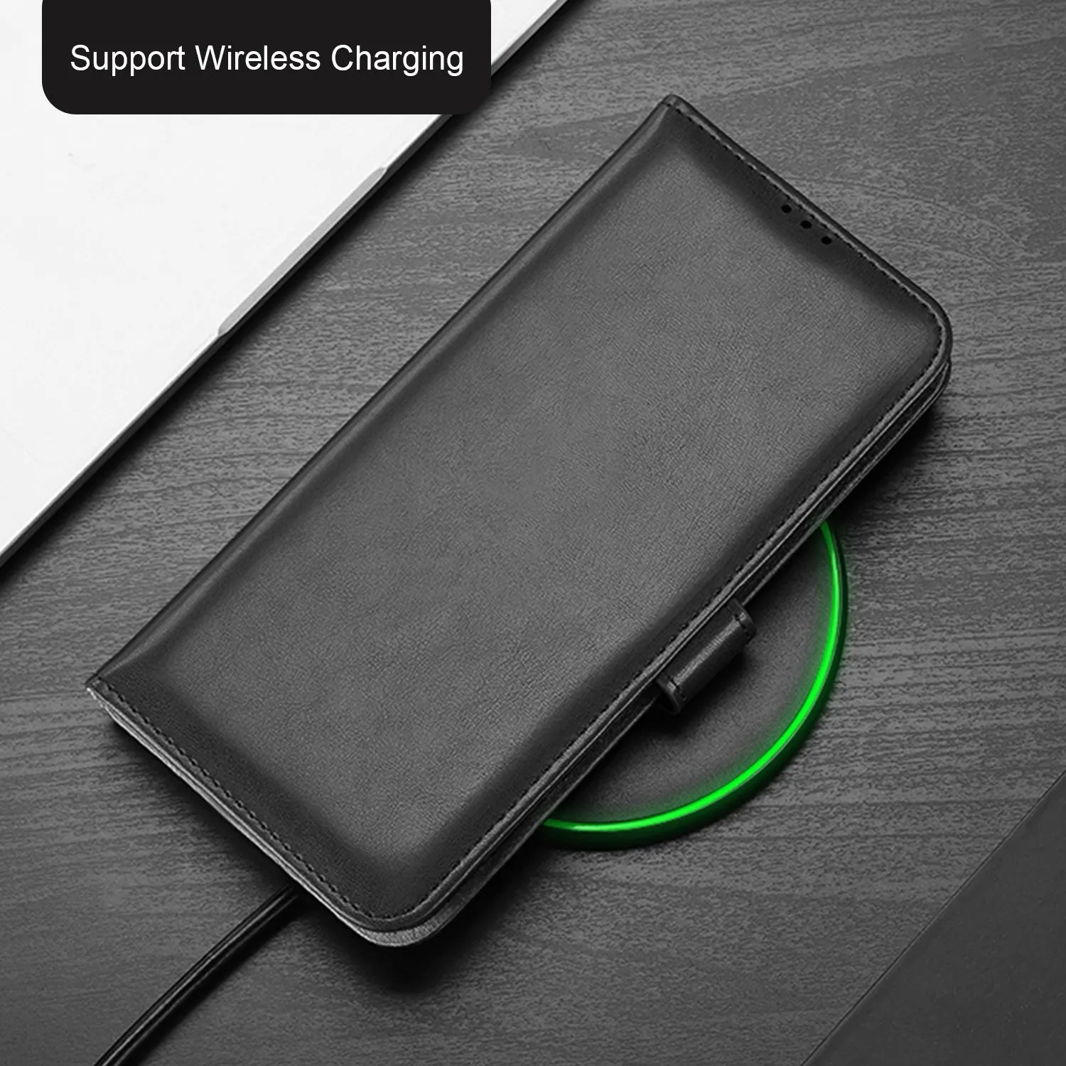 DUX DUCIS For Samsung A51/A71 Fall Resistant Mobile Phone Cover Magnetic Leather Protective Case Bracket with 3 Cards Slot black_Samsung A71