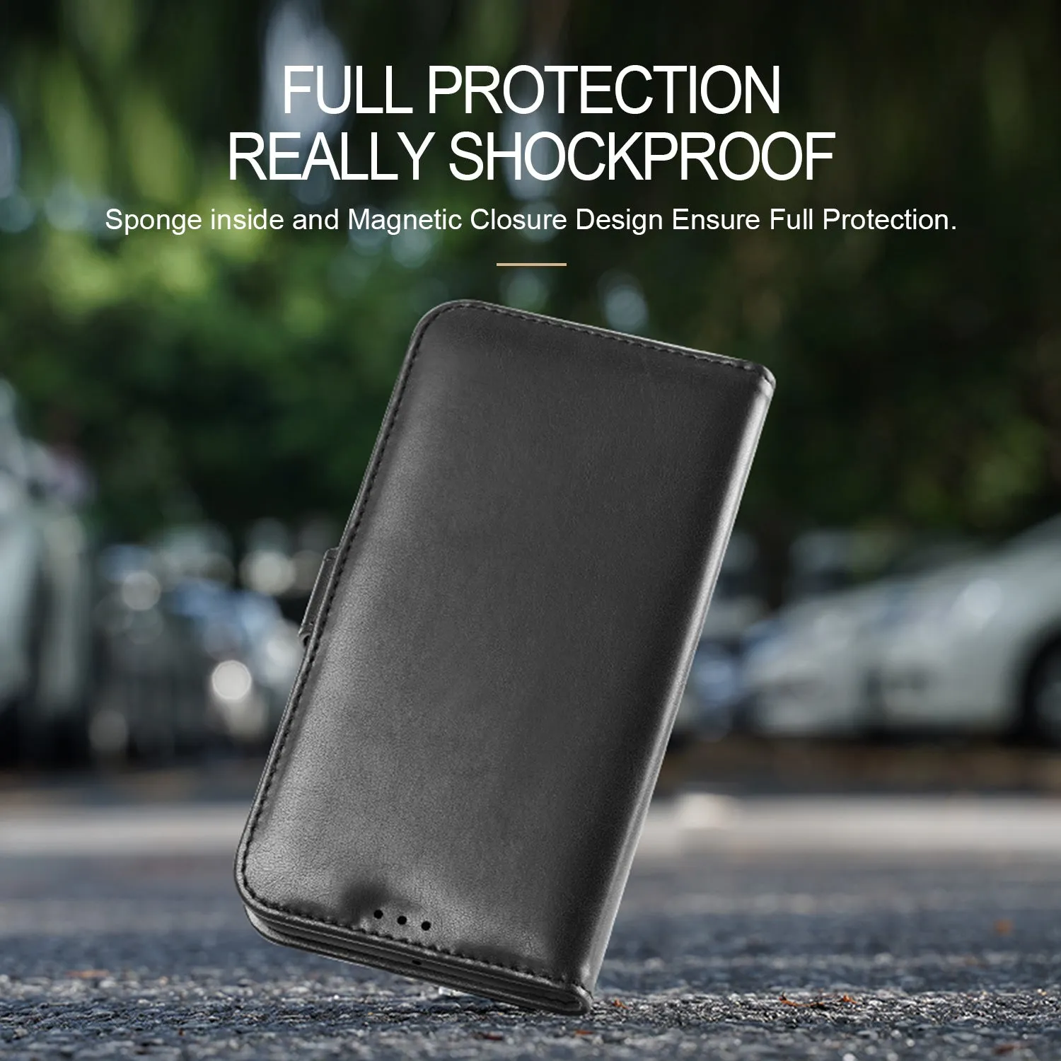 DUX DUCIS For Samsung A51/A71 Fall Resistant Mobile Phone Cover Magnetic Leather Protective Case Bracket with 3 Cards Slot black_Samsung A71