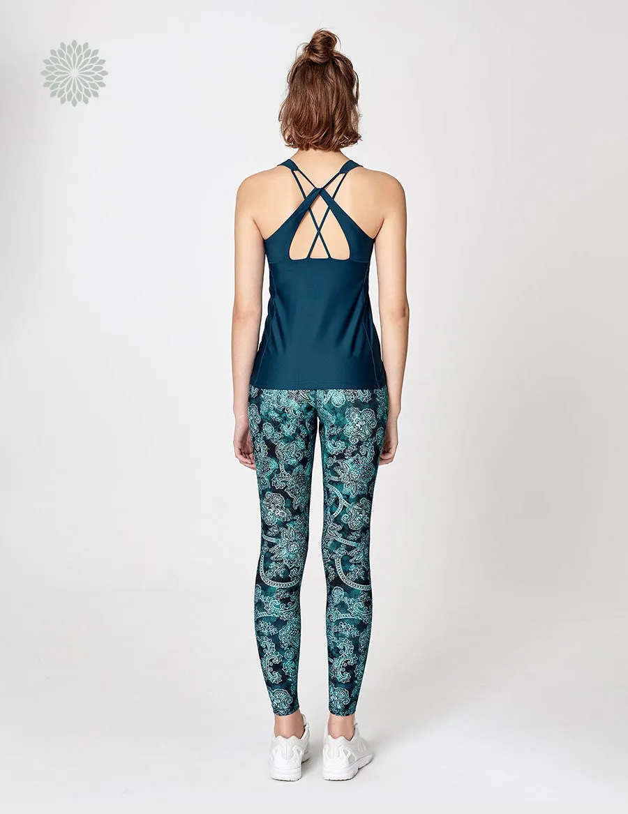easyoga LESPIRO Grace Turn Tank - B3 Dark Blue
