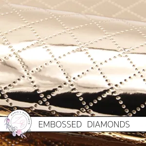 Embossed Diamonds ~ Gold ~ Faux Leather ~ 0.7mm