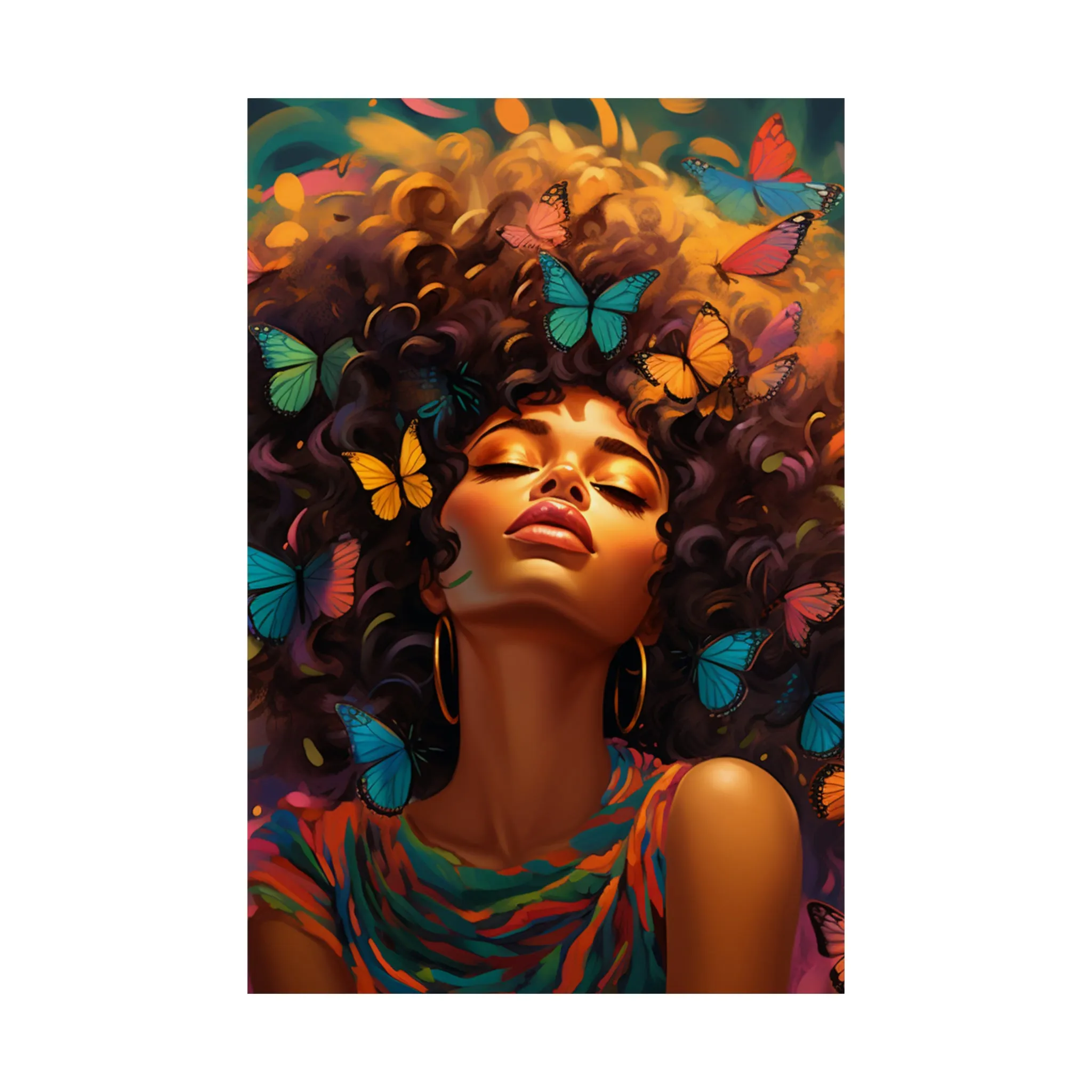 Ephemeral Elegance: The Beautiful Butterfly Woman Portrait