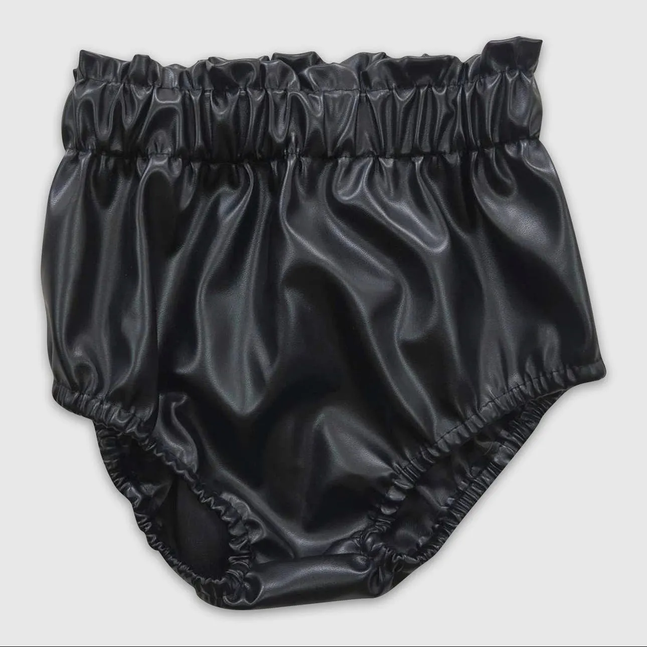 Faux Leather Bummies: Black