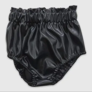 Faux Leather Bummies: Black