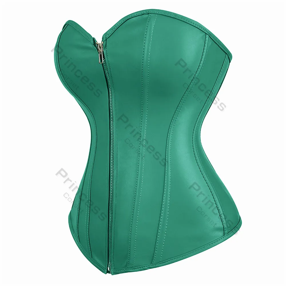 Faux Leather Corset Gothic Bustier Overbust