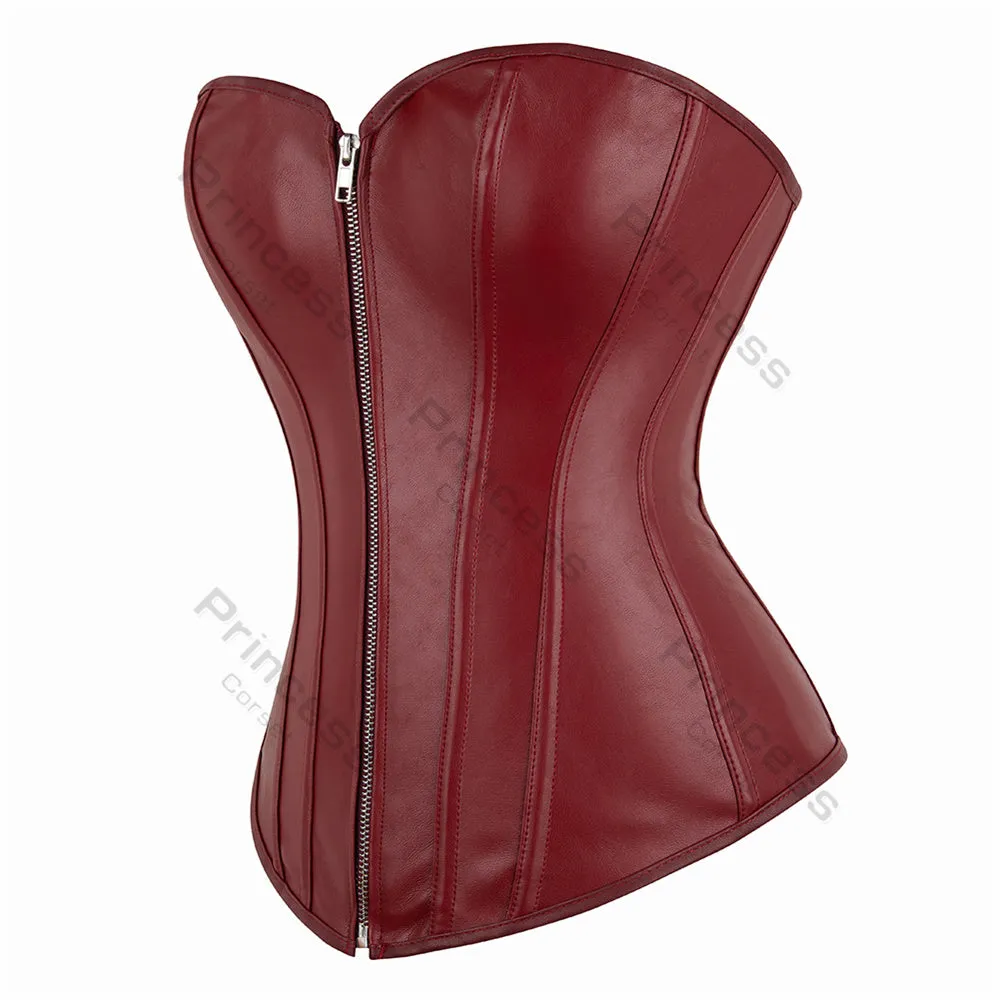 Faux Leather Corset Gothic Bustier Overbust