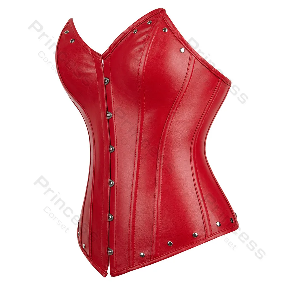 Faux Leather Corset Gothic Bustier Overbust