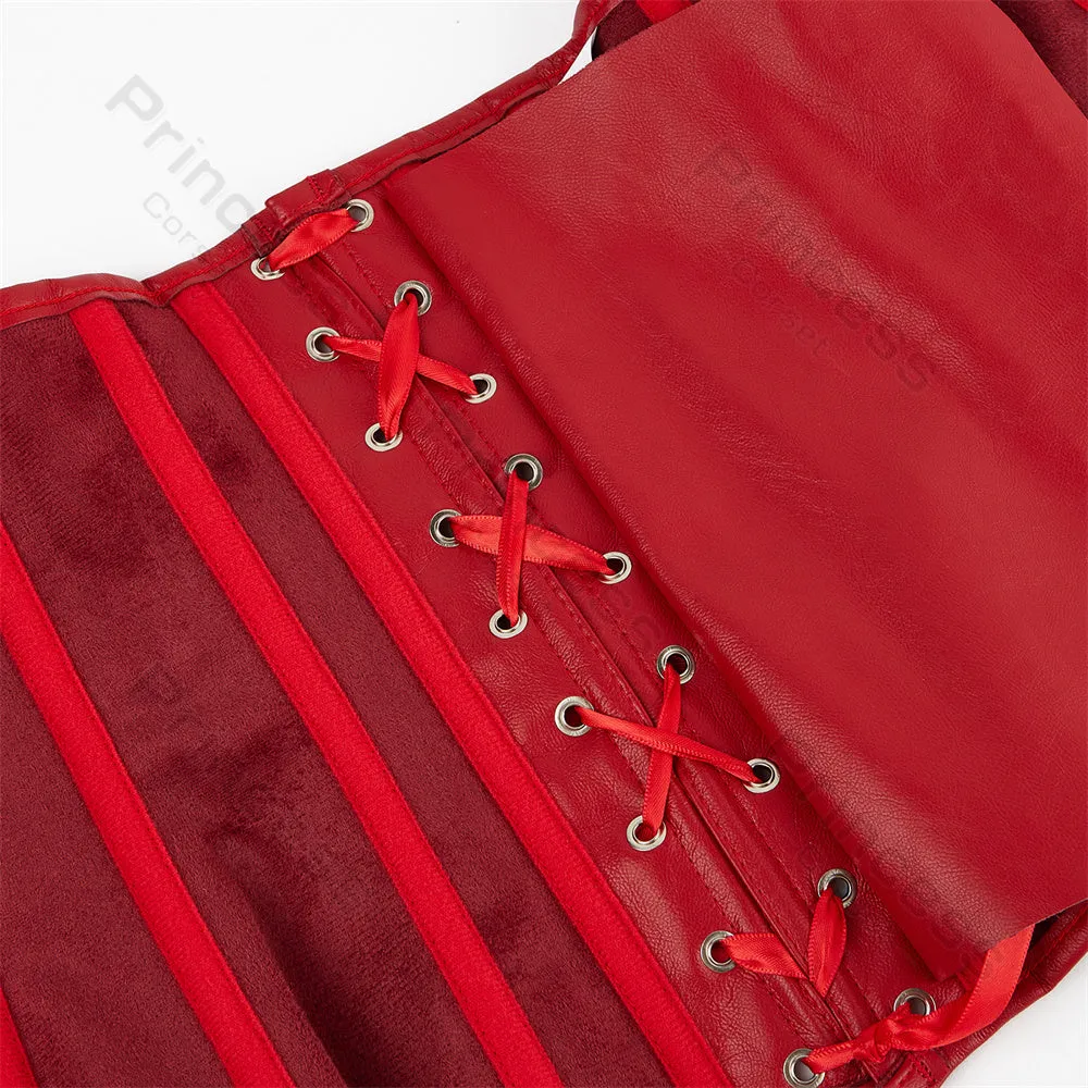 Faux Leather Corset Gothic Bustier Overbust