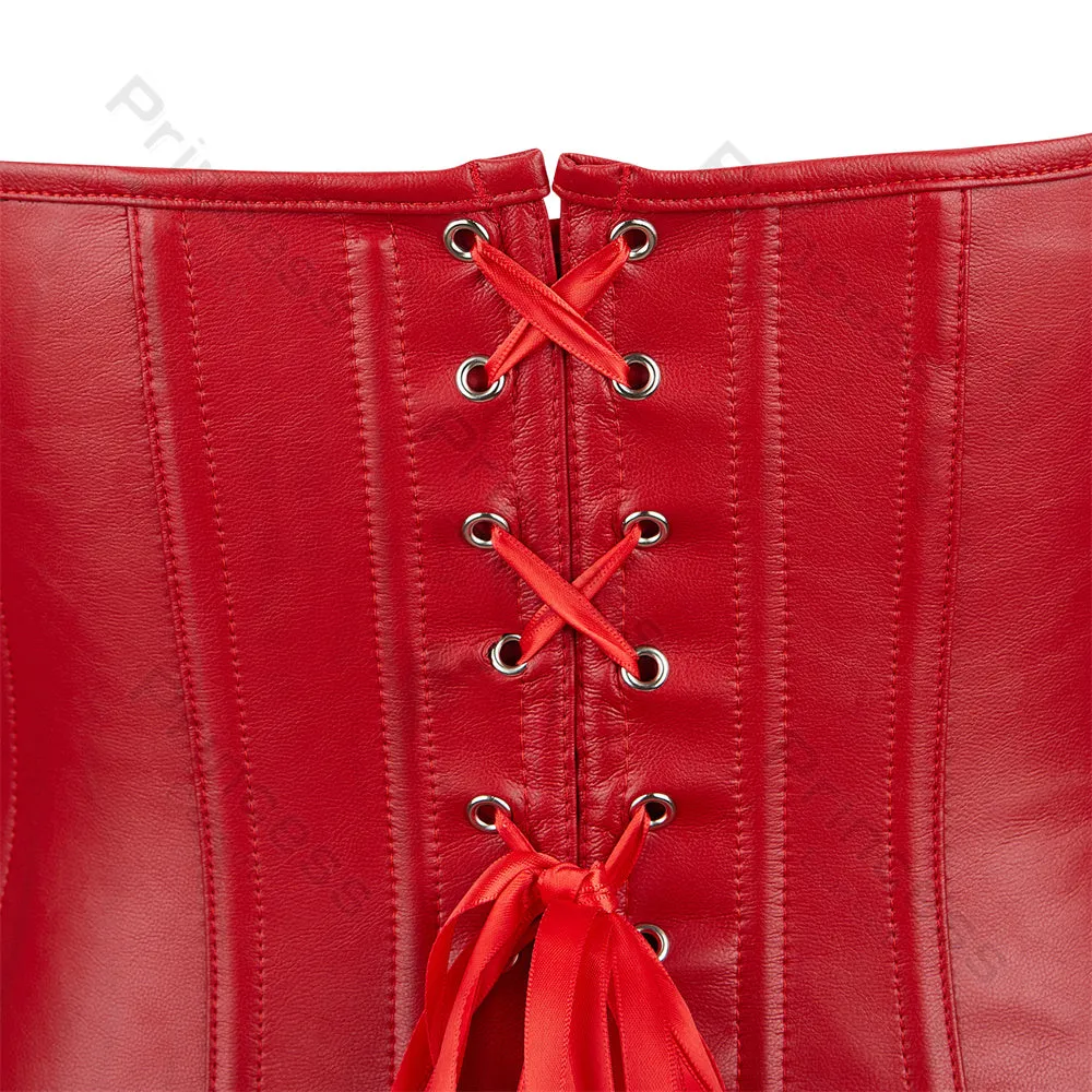 Faux Leather Corset Gothic Bustier Overbust