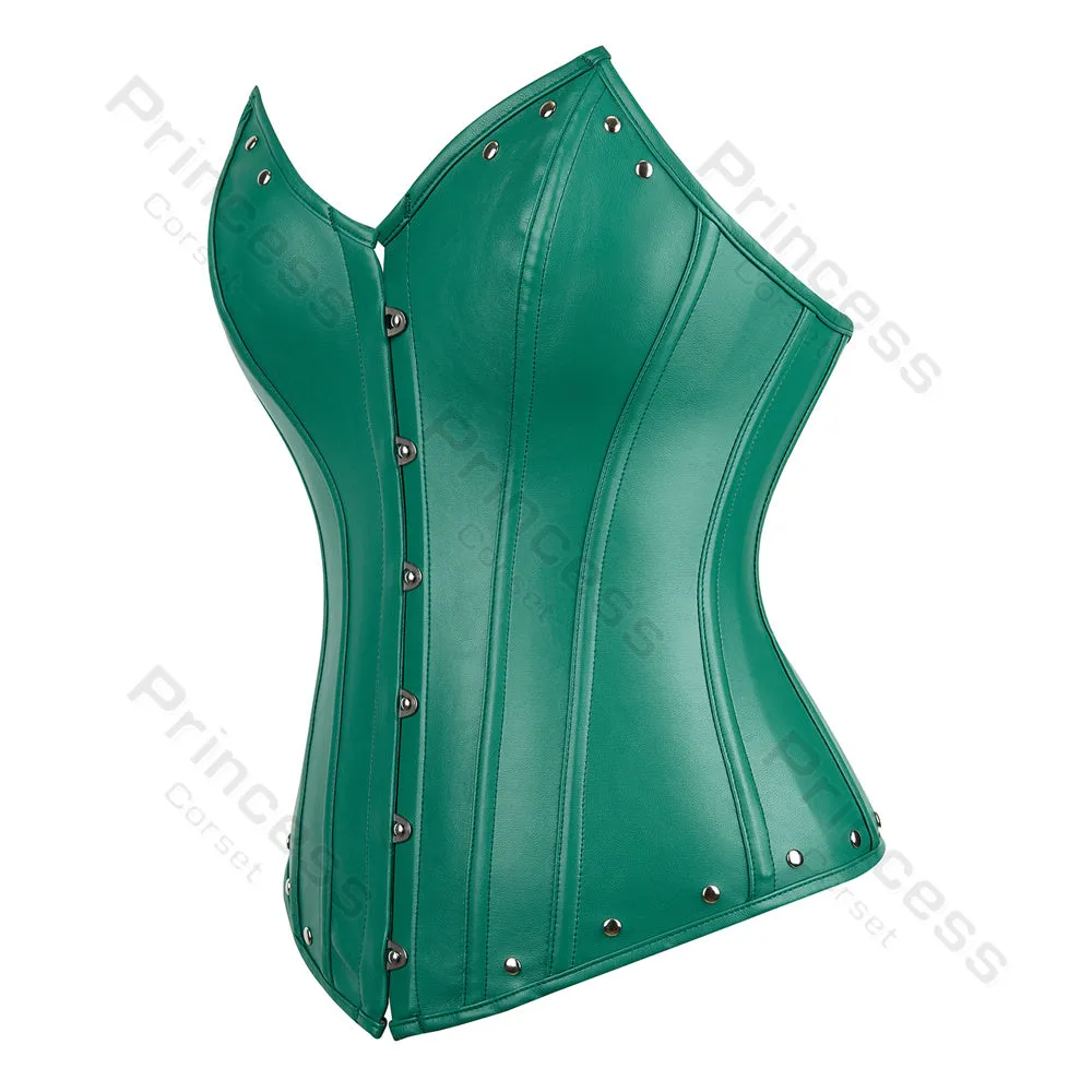 Faux Leather Corset Gothic Bustier Overbust