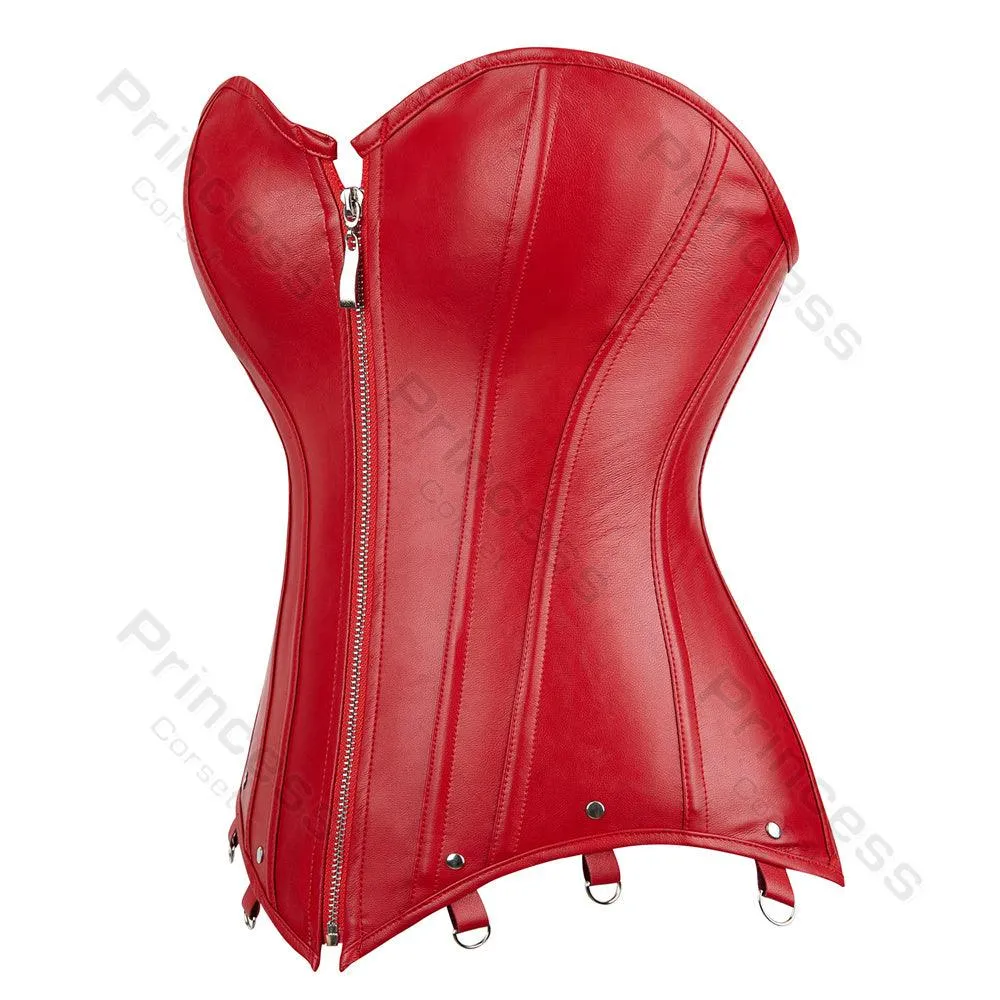 Faux Leather Corset Gothic Bustier Overbust