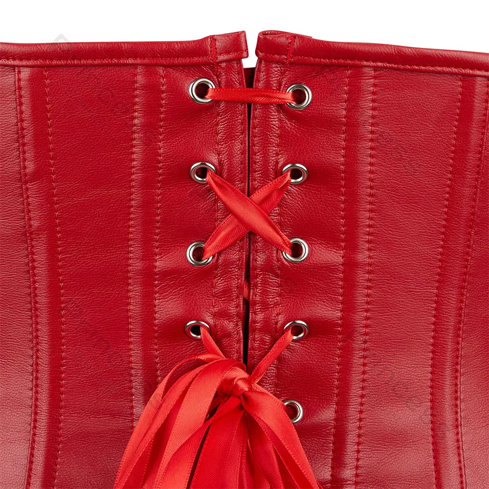 Faux Leather Corset Gothic Bustier Overbust