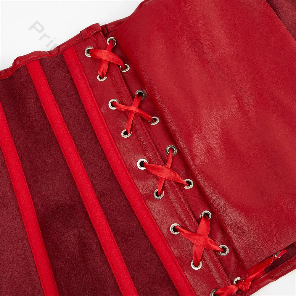 Faux Leather Corset Gothic Bustier Overbust