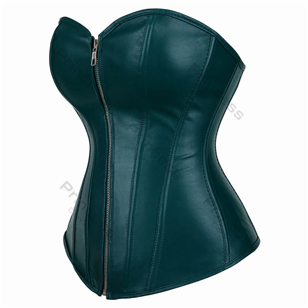 Faux Leather Corset Gothic Bustier Overbust