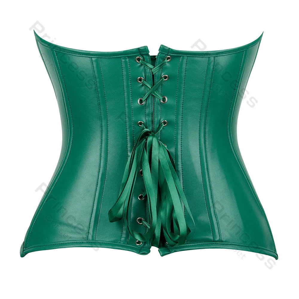 Faux Leather Corset Gothic Bustier Overbust