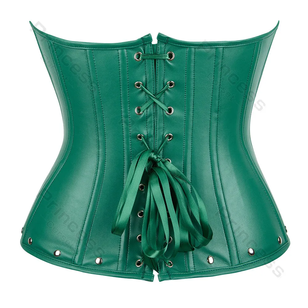 Faux Leather Corset Gothic Bustier Overbust