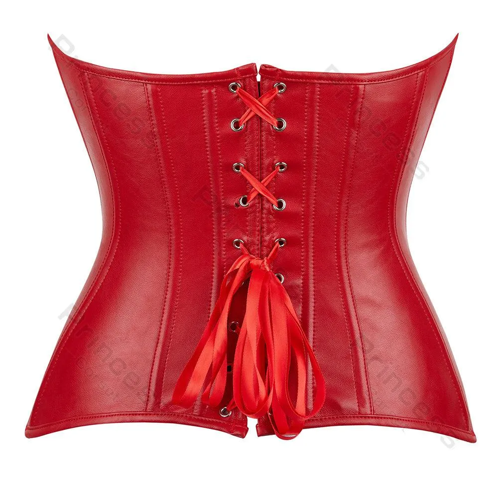 Faux Leather Corset Gothic Bustier Overbust
