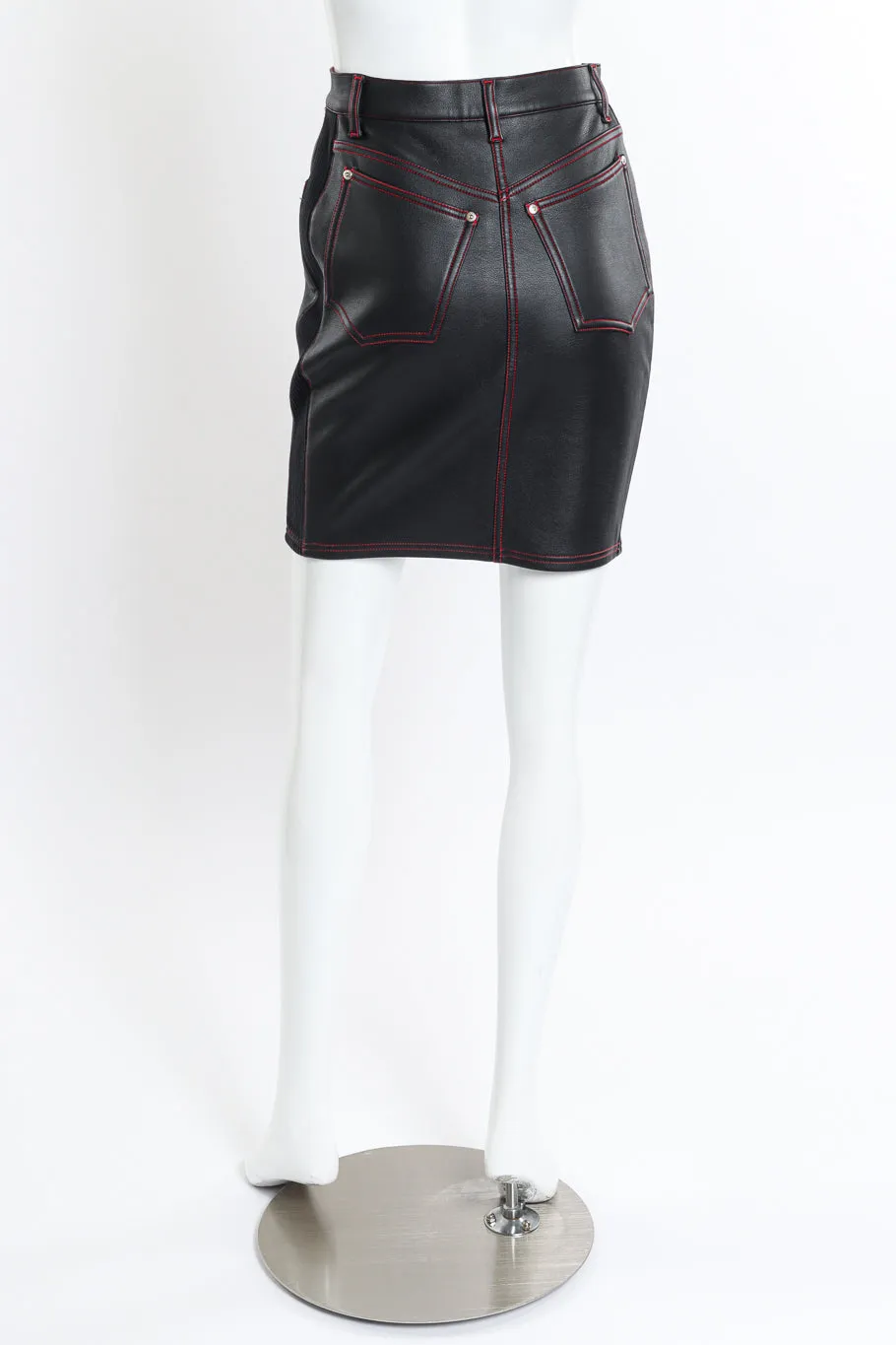 Faux Leather Patchwork Skirt