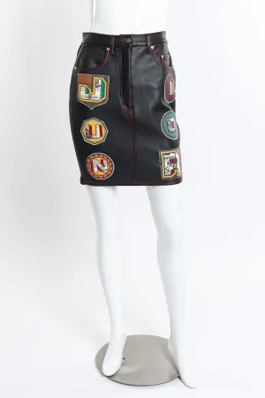 Faux Leather Patchwork Skirt