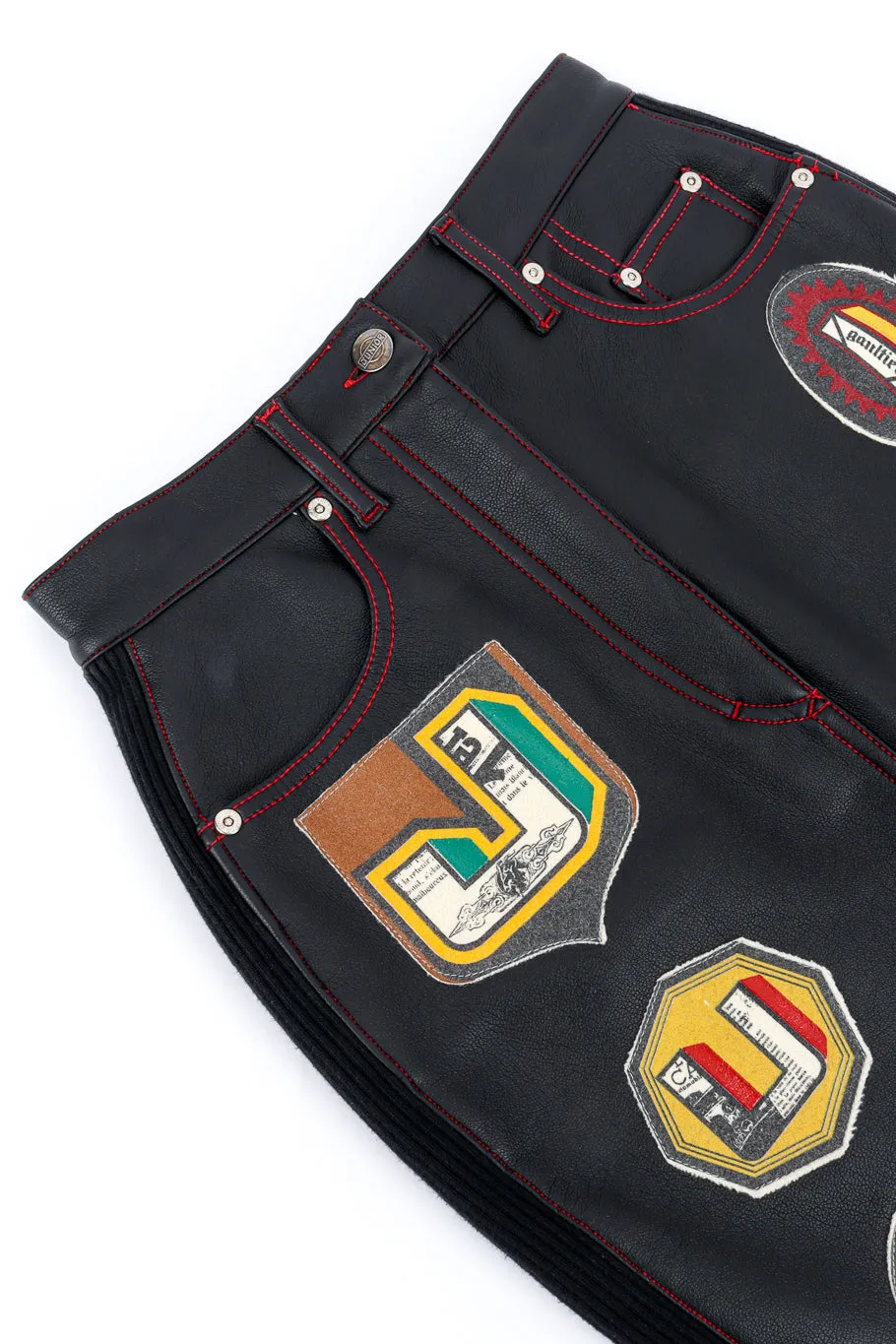 Faux Leather Patchwork Skirt
