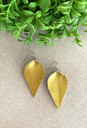 Faux Leather Teardrop Earrings