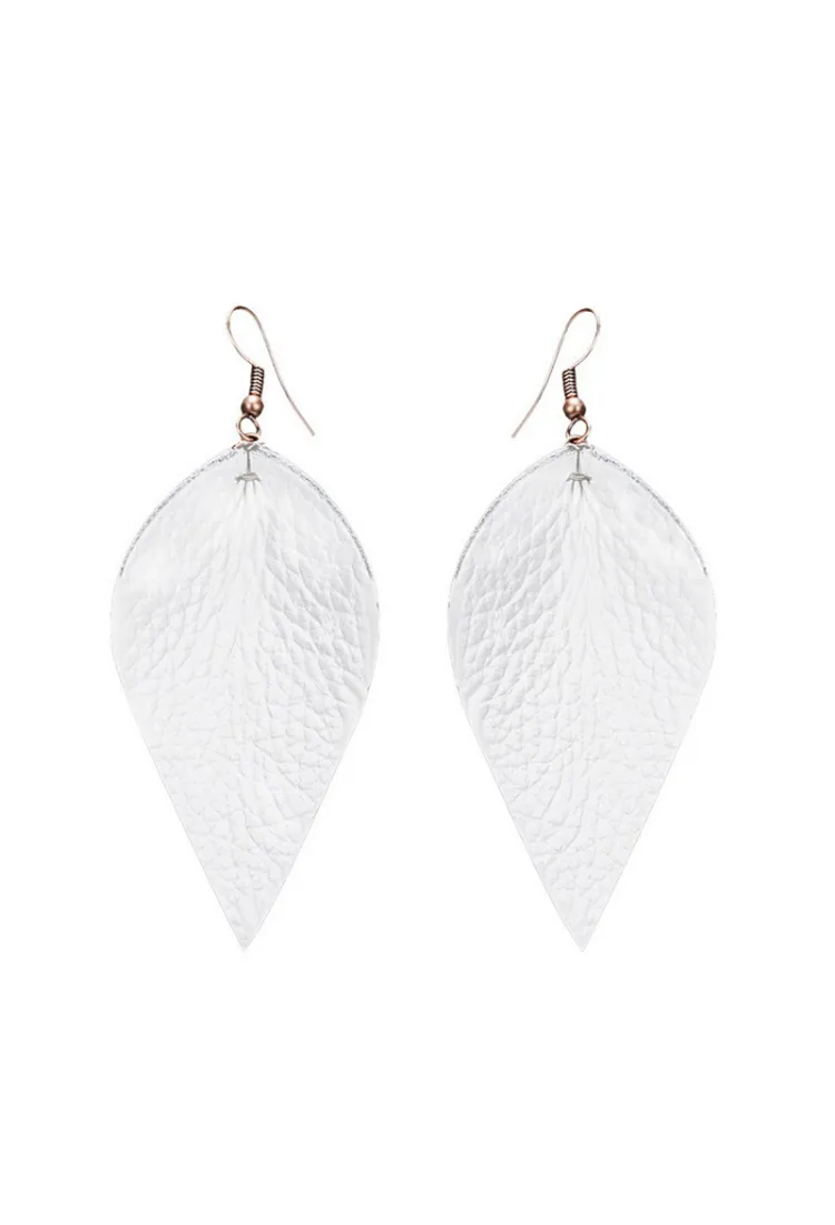 Faux Leather Teardrop Earrings