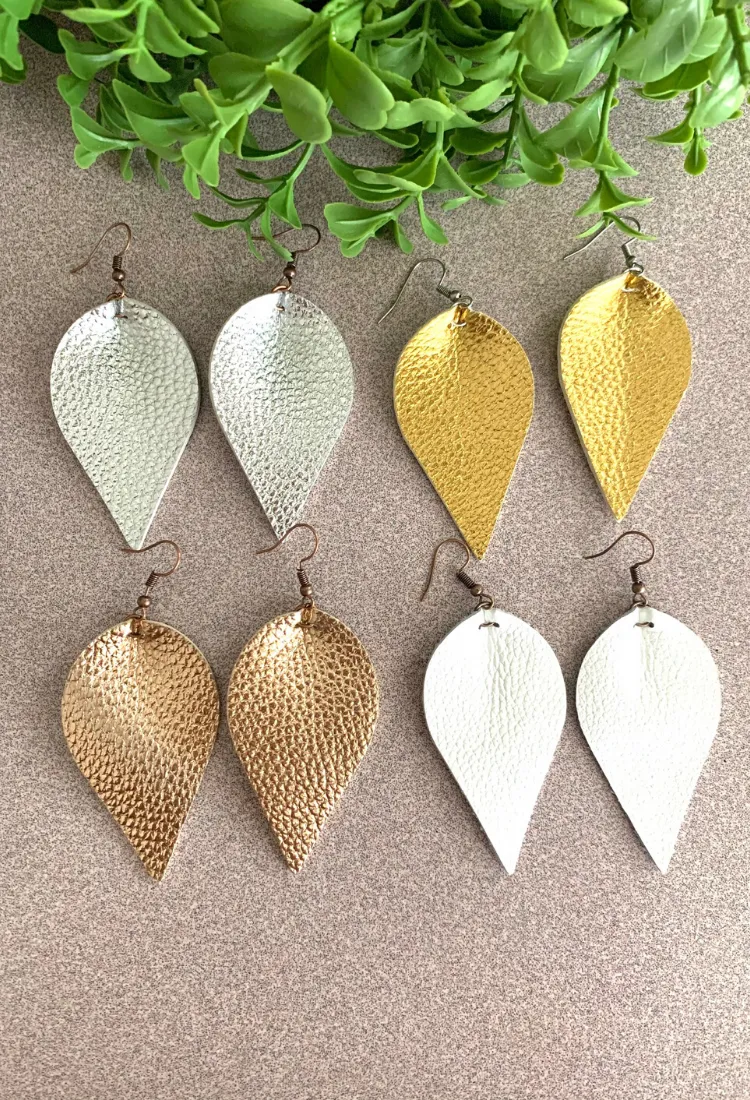Faux Leather Teardrop Earrings